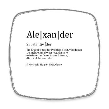 Erzgebirge Alexander - Viereckiger Kühlschrankmagnet - Weiß - Vorne