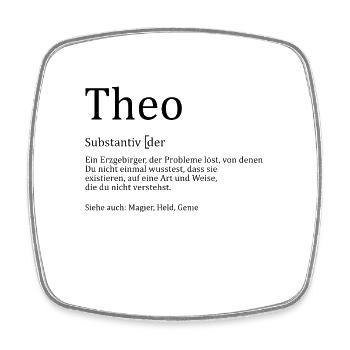 Erzgebirge Theo - Viereckiger Kühlschrankmagnet - Weiß - Vorne