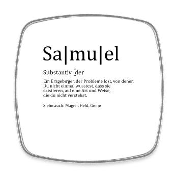 Erzgebirge Samuel - Viereckiger Kühlschrankmagnet - Weiß - Vorne