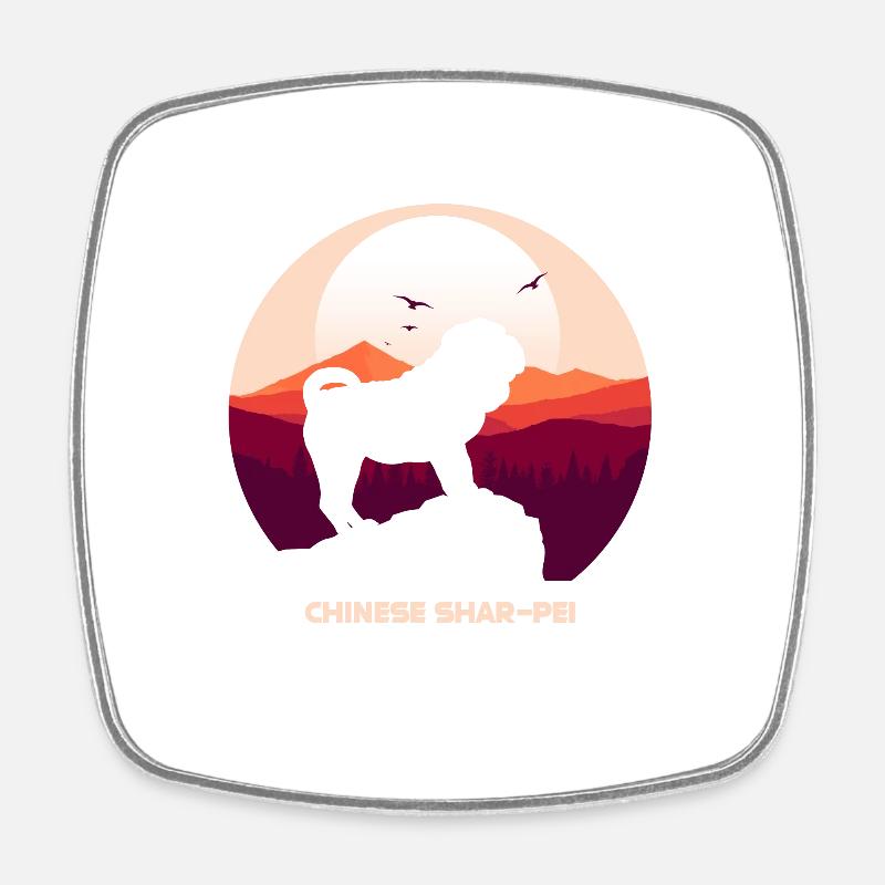 Shar Pei - Magnet carré - blanc
