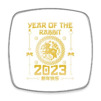 New Years Of The Rabbit 2023 Daily Goal - Square fridge magnet - white - Front
