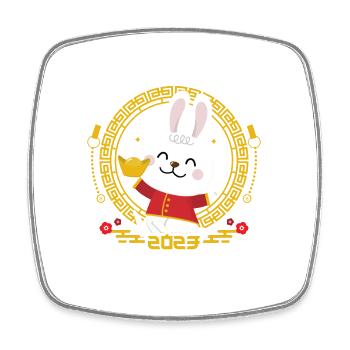 New Years Of The Rabbit 2023 Fengshui More Getting - Square fridge magnet - white - Front