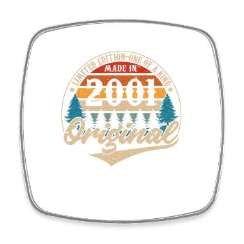 Jahrgang 2001 Original - Viereckiger Kühlschrankmagnet - Weiß - Vorne