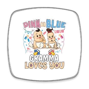 Rose ou bleu Gramma t’aime le meilleur grand-mère de tous les temps - Magnet carré - blanc - Devant