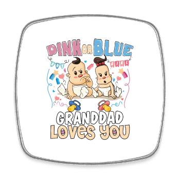 Rose ou bleu Grand-père t’aime le meilleur grand-père de tous les temps - Magnet carré - blanc - Devant