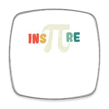 Inspire Pi Day 3.14 Math Teacher Pi National Day - Square fridge magnet - white - Front