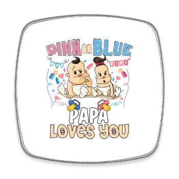 Pink or Blue Papa t’aime le meilleur papa de tous les temps - Magnet carré - blanc - Devant