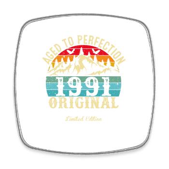 Perfekt gealtert 1991 original - Viereckiger Kühlschrankmagnet - Weiß - Vorne