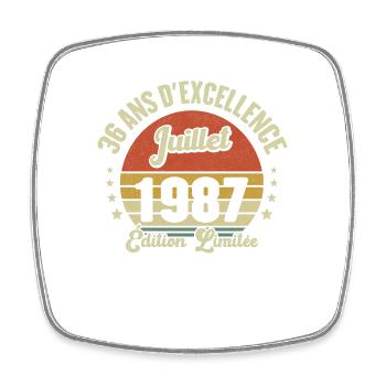 Juillet 1987 36 Ans Anniversaire Vintage Cadeau - Magnet carré - blanc - Devant