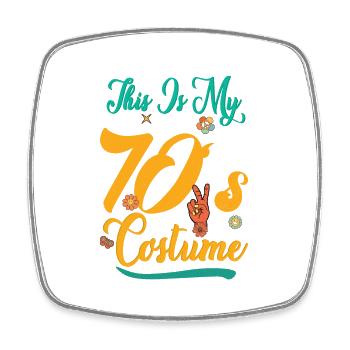 70s Outfit for Women & Men, This is - Square fridge magnet - white - Front