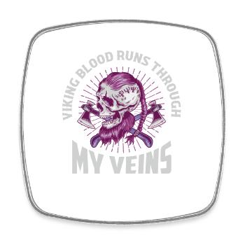 Viking Blood Runs Through My Veins Norse Odin - Viereckiger Kühlschrankmagnet - Weiß - Vorne