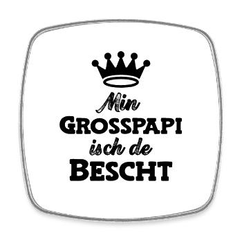 Min Grosspapi isch de bescht Opa Schweiz Grosspapi - Viereckiger Kühlschrankmagnet - Weiß - Vorne