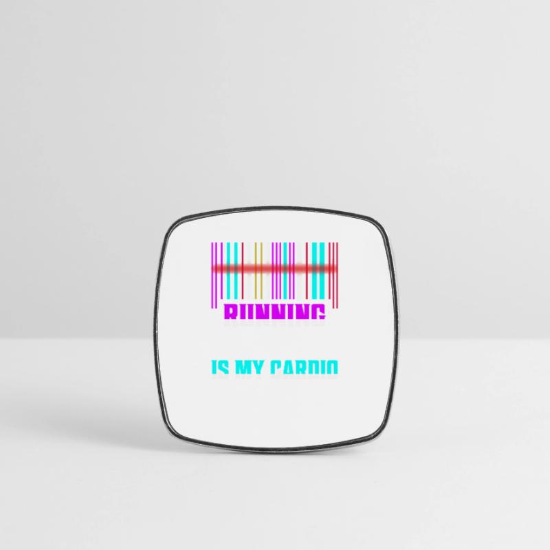 Running Code Is My Cardio Programmer Coding Square fridge magnet