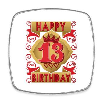 13ème anniversaire 13 ans dicton, design vintage - Magnet carré - blanc - Devant