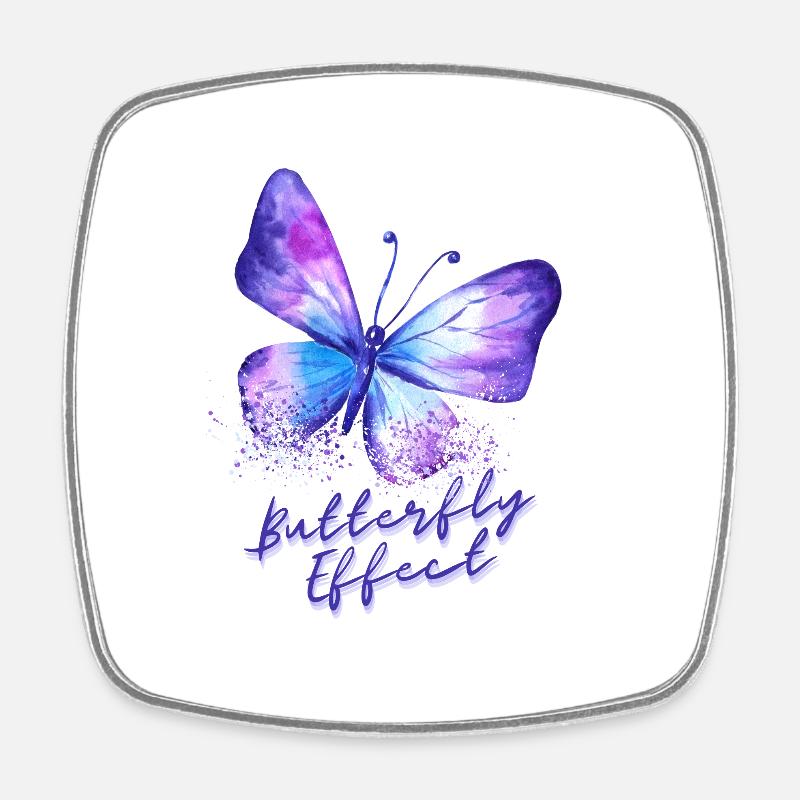Effet papillon - Magnet carré - blanc