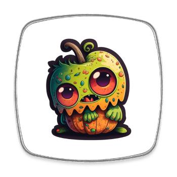 Halloween Sweet Pumpkin Monster - Square fridge magnet - white - Front