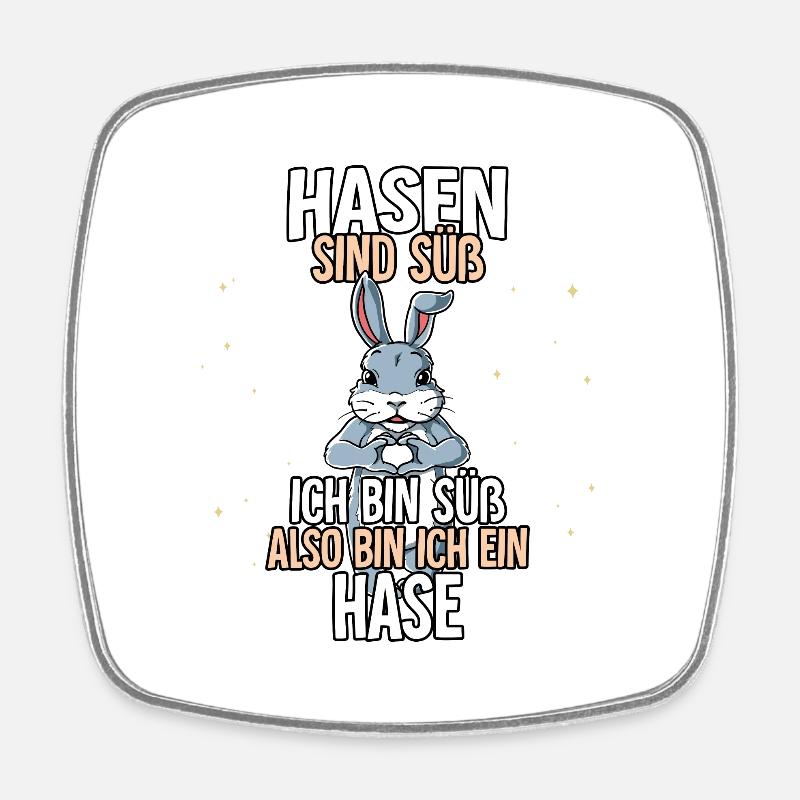 Hasen Sind Süß Hase - Viereckiger Kühlschrankmagnet - Weiß