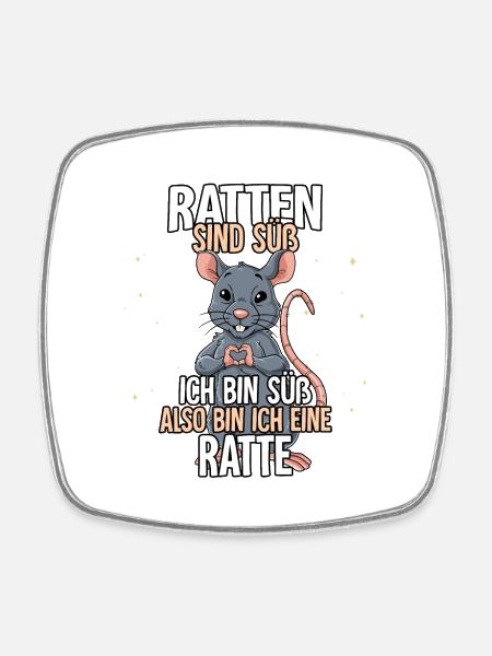 Ratten Sind Süß Ratte - Viereckiger Kühlschrankmagnet - Weiß