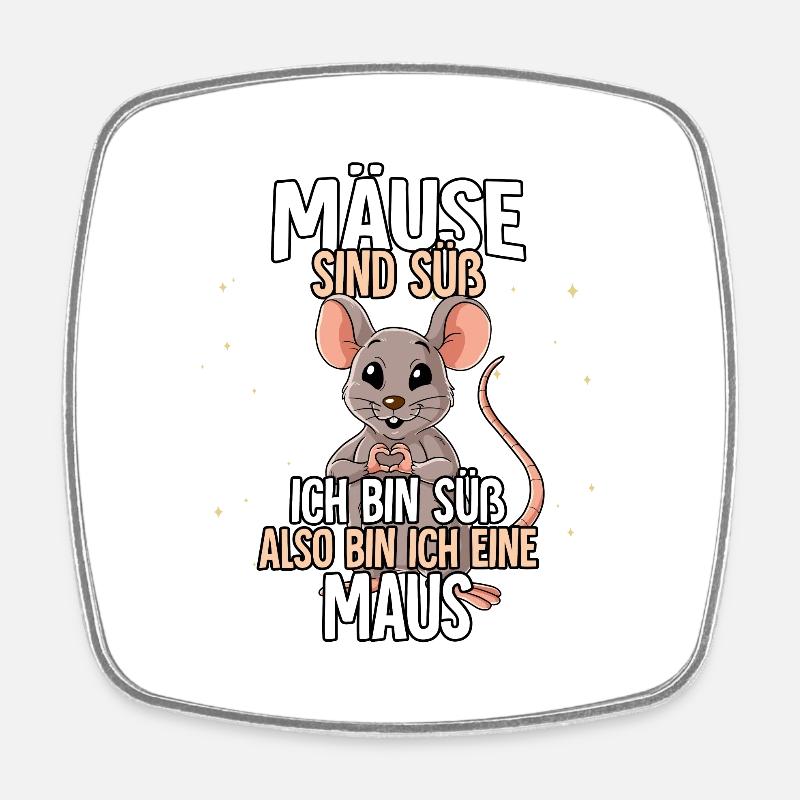 Mäuse Sind Süß Maus - Viereckiger Kühlschrankmagnet - Weiß