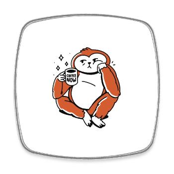 Coffee Cup Coffee Gift Caféine Grain de café - Magnet carré - blanc - Devant
