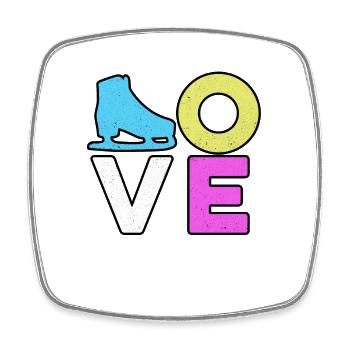Love Graphic Ice Skating Figure Skater Ice Skater - Viereckiger Kühlschrankmagnet - Weiß - Vorne