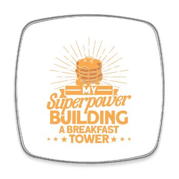 Pancakes Lovers Breakfast Pancakes Fluffi - Square fridge magnet - white - Front