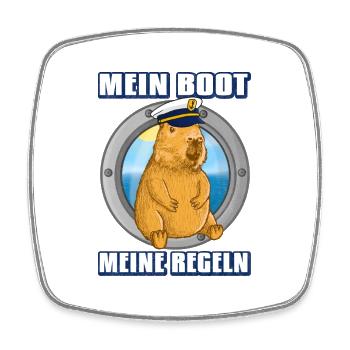 Mein Boot meine regeln Capybara - Viereckiger Kühlschrankmagnet - Weiß - Vorne