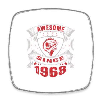 Awesome since 1968. Angel, Angler's Birthday - Square fridge magnet - white - Front