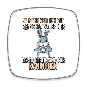 Hase - Viereckiger Kühlschrankmagnet - Weiß - Vorne