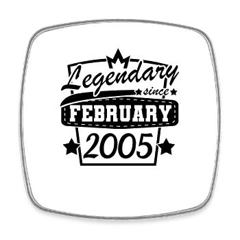Anniversaire Légendaire depuis février 2005 - Magnet carré - blanc - Devant
