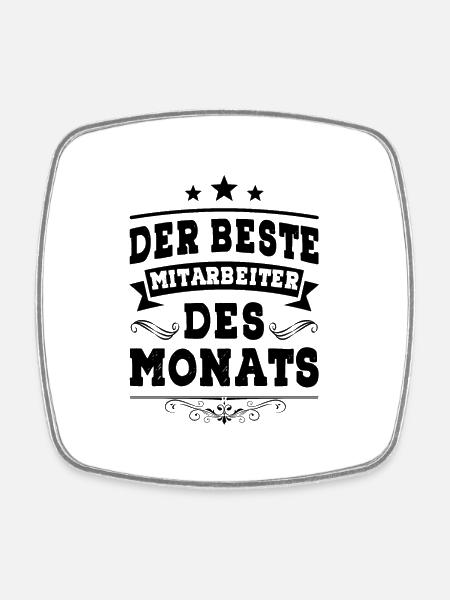 Mitarbeiter des Monats - Viereckiger Kühlschrankmagnet - Weiß