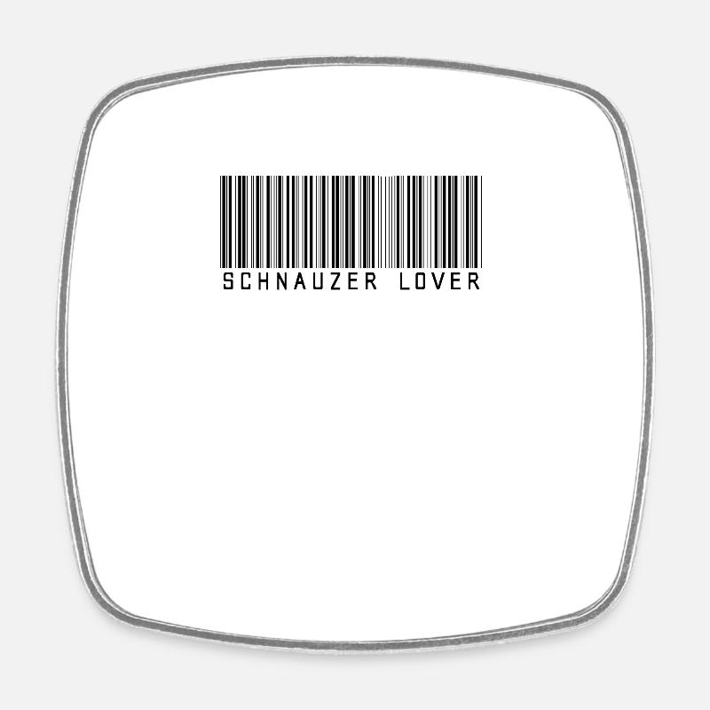 I love Schnauzer - Square fridge magnet - white