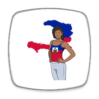 Haiti Haitian Flagge Frau Prinzessin I Geschenk - Viereckiger Kühlschrankmagnet - Weiß - Vorne