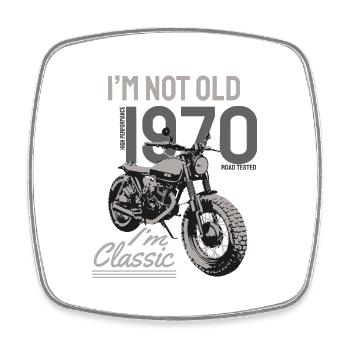 I'm Not Old I'm Classic. Biker Geburtstag 1970 - Viereckiger Kühlschrankmagnet - Weiß - Vorne