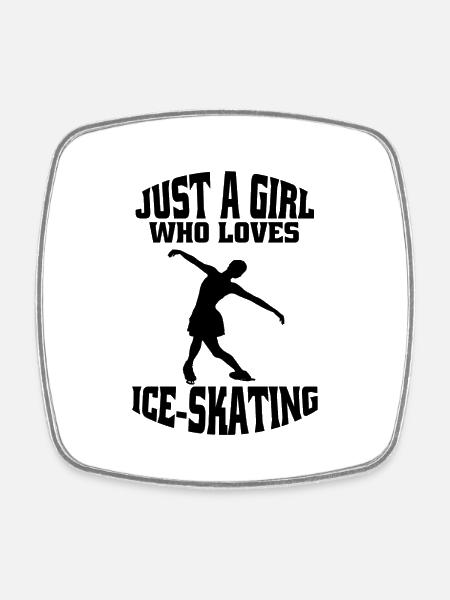 Figure skating ice skating skate figure skating - Square fridge magnet - white