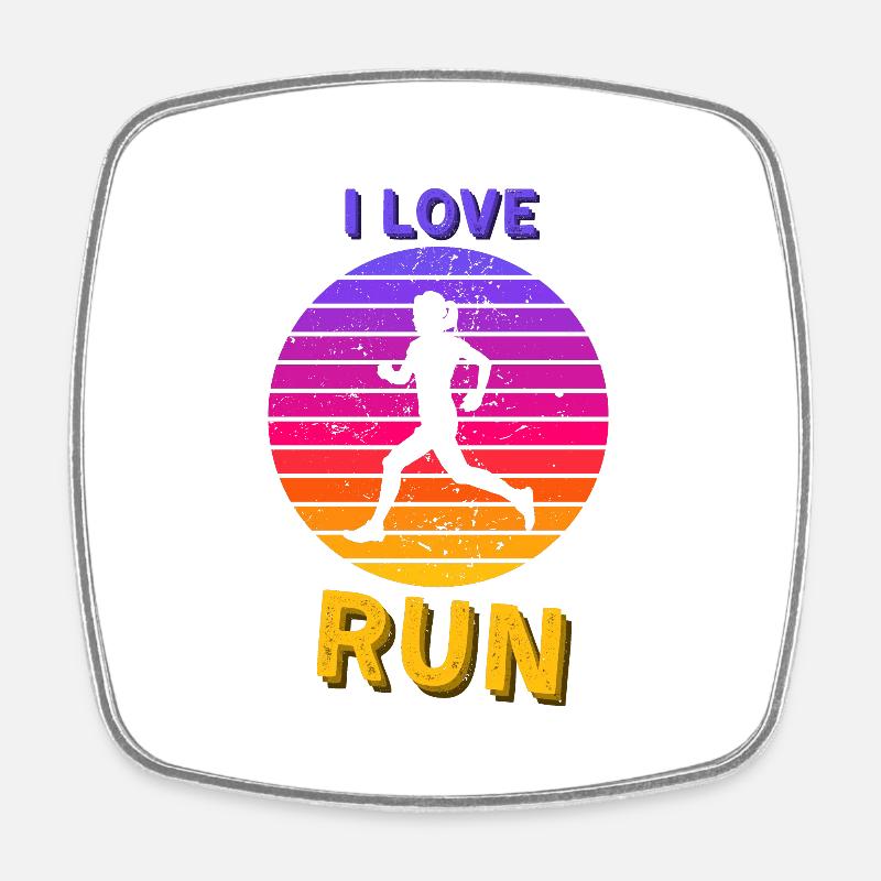 Exercice de jogging Running Lover - Magnet carré - blanc