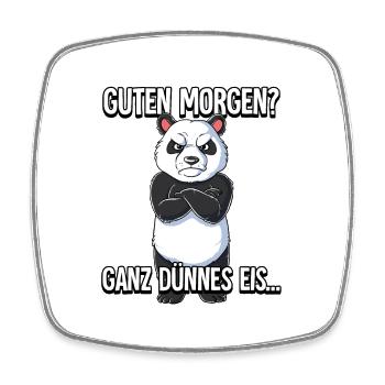 Guten Morgen Ganz Dünnes Eis Panda - Viereckiger Kühlschrankmagnet - Weiß - Vorne