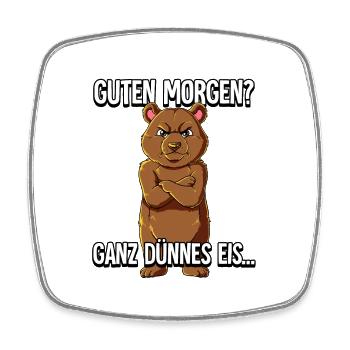 Guten Morgen Ganz Dünnes Eis Bär - Viereckiger Kühlschrankmagnet - Weiß - Vorne