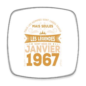 Les Légendes Sont Nées En Janvier 1967 - Magnet carré - blanc - Devant