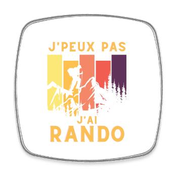 randonnée rando - Magnet carré - blanc - Devant