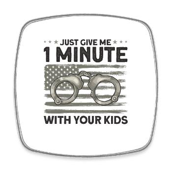 Handcuffs Correctional Officer Prison Guard - Square fridge magnet - white - Front