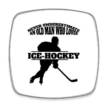 Eishockey Geschenk Wintersport Eishockeyteam - Viereckiger Kühlschrankmagnet - Weiß - Vorne