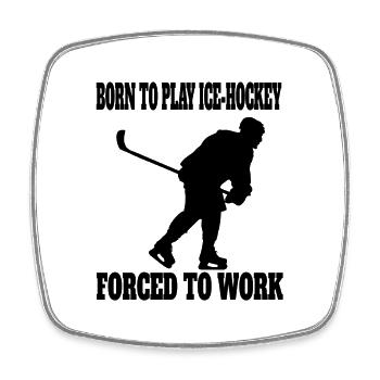 Hockey sur glace Sports d’hiver Cadeau Équipe de hockey sur glace - Magnet carré - blanc - Devant