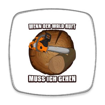 Holzfäller Kettensäge Wald - Viereckiger Kühlschrankmagnet - Weiß - Vorne