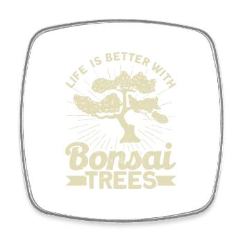 Bonsai Tree Gift Japan Bonsai Garden - Square fridge magnet - white - Front