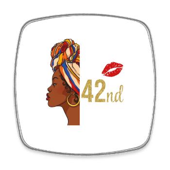 Stepping Into My 42nd Birthday Like A Queen - Viereckiger Kühlschrankmagnet - Weiß - Vorne