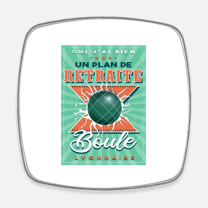 Boule Lyonnaise Retraite - Magnet carré - blanc