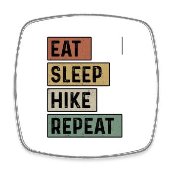 Eat Sleep Hike Repeat Trekking Mountaineering Hiki - Viereckiger Kühlschrankmagnet - Weiß - Vorne