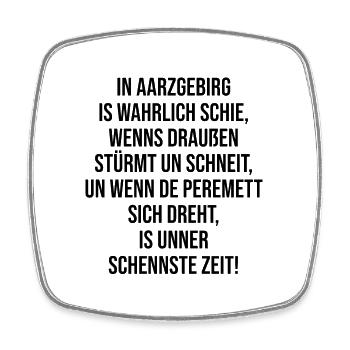 Erzgebirge Sprüche Mundart - Viereckiger Kühlschrankmagnet - Weiß - Vorne