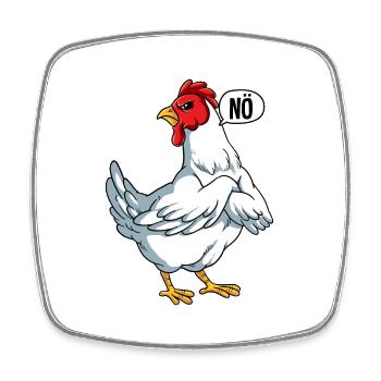 Huhn Nö - Viereckiger Kühlschrankmagnet - Weiß - Vorne